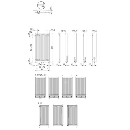 Grzejnik płytowy typ 20 KERMI X2 Verteo Profil, z osłoną wym. 1600 x 300 mm, kolor biały, moc 725 W