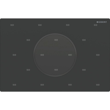 Przycisk uruchamiający Geberit Sigma10 do systemu spłukiwania WC z elektronicznym uruchamianiem spłukiwania, okrągły: Płyta: czarny mat, z powłoką easy-to-clean, Pierścień ozdobny: czarny