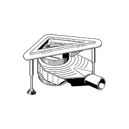 Odpływ narożny, stal nierdzewna / błyszczący do odpływów prysznicowych VIEGA 497283