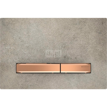 Przycisk uruchamiający Geberit Sigma50, przedni, imitacja betonu, przyciski: czerwone złoto, prostokątny