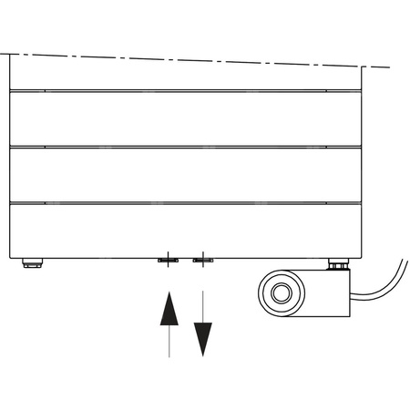 Grzejnik dekoracyjny Kermi TABEO1437x101x500mm, QN 758,GLS,podłączenie środkowe