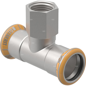 Trójnik Geberit Mapress Therm z gwintem wewnętrznym d54-Rp3/4-54
