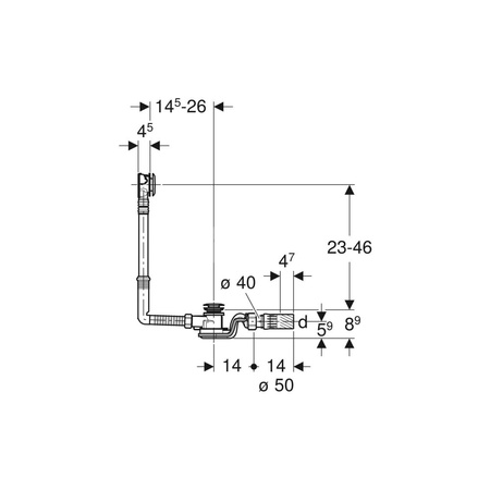 Uszczelka zaworu syfonu wannowego d90