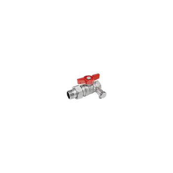 Zawór kulowy GIACOMINI R259DS mosiądz chromowany 1/2'' GW x GZ z kurkiem spustowym 1/4'', uchwyt: motylek