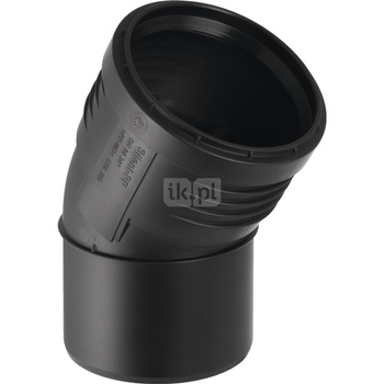 Kolano 30' GEBERIT Silent-PP, PP / PP, 50 mm, DN 50 x 50 mm x DN 50 (końcówka wciskowa x mufa wciskowa), (głębokość: 11 mm) z uszczelką