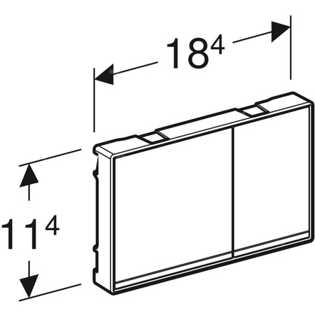 Przycisk uruchamiający Geberit Omega60, przedni/górny, biały, prostokątny