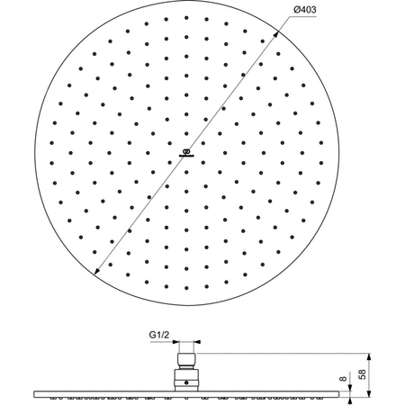 IRAIN DESZCZOWNICA OKRĄGŁA 400MM BR GOLD