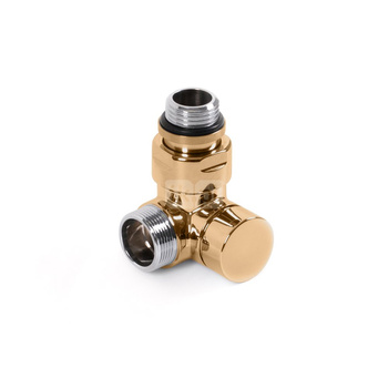 Zawór odcinający 3-osiowy CYLINDER, Prawy, GZ 1/2"-GZ 24-19, Złoty, (V74210HDX)