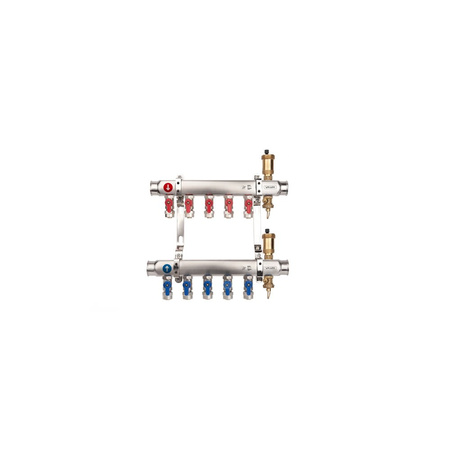 Rozdzielacz hydrauliczny VALVEX Base Inox K2MINI PLUS-4 stal nierdzewna, odgałęzień: 4 (1/2''), do CO + zawory odcinające