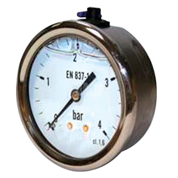 Manometr z rurką Bourdona SOCLA glicerynowy 312G 0-1 bar Gwint zewnętrzny 1/4'' aksjalny fi 50 mm, obudowa ze stali nierdzewnej