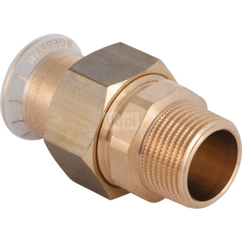 Śrubunek hydrauliczny GEBERIT Mapress Kupfer FKM przejściowy mosiądz GZ 1/2'' 18 mm z pierścieniem zacinającym