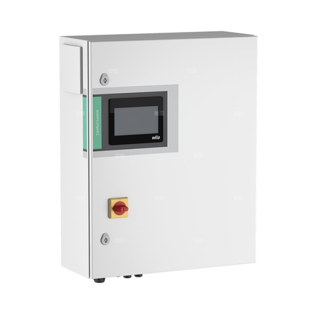 Urządzenie sterujące Wilo-Control CC-HVAC 3x1,5 FC WM do wszystkich standardowych dławnicowych i bezdławnicowych pomp o stałej prędkości obrotowej i silników indukcyjnych trójfazowych, do montażu naściennego.