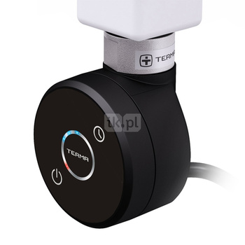 Grzałka TERMA DRY, 120W \ Tuba, RAL 9005 mat, kabel prosty z wtyczką [czarny, 1,5m, logo Terma, inst