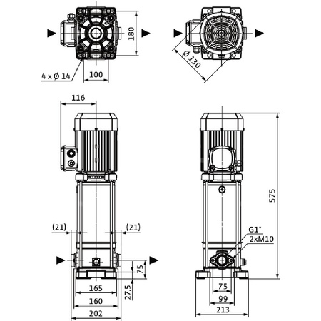 Wilo-Medana CV1-L.208-1/E/A/160 pionowa wysokociśnieniowa pompa wirowa