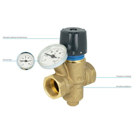 Zawór równoważący do cyrkulacji c.w.u. AFRISO ATB 100 mosiądz DN 15