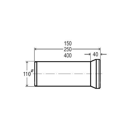 Rura prosta przyłączeniowa WC VIEGA 3815 fi110 mm, długość 250 mm tworzywo sztuczne, kolor biały alpejski