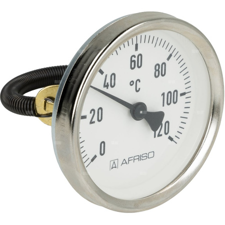 Termometr bimetaliczny przylgowy ATh 63 F, fi63 mm, 0÷120'C, do rur 3/8''÷1 1/2'', ax, kl. 2