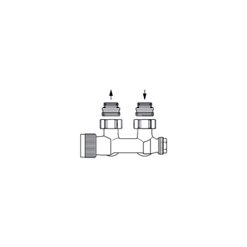 Multiblock TQ przyłącze do instalacji 2-rurowej z wkładką QV, kątowe