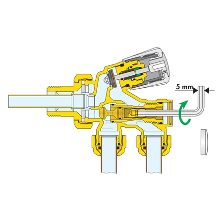 Zawór grzejnikowy przystosowany do montażu głowicy termostatycznej lub siłownika elektrotermicznego 1" prawe