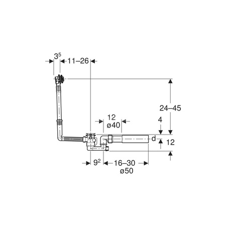 Zawór zestawu odpływowego Geberit