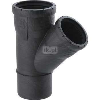 Trójnik GEBERIT Silent-Pro 45' PP 125 mm (mufa z tworzywa sztucznego do spawania/zgrzewania x mufa z tworzywa sztucznego do spawania/zgrzewania x króciec z tworzywa sztucznego do spawania/zgrzewaniania)