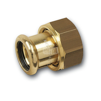 Półśrubunek SANHA PURAPRESS dwuczęściowy, miedź, 14 mm x 3/8'' (zw x nz)