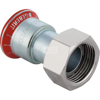 Śrubunek GEBERIT Mapress C-Stahl, stal, 1/2'' x 18 mm (GW x mufa zaprasowywana)