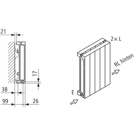 Grzejnik płytowy typ 20 KERMI HVN wym. 2200 x 1680 mm, kolor biały, moc 5615 W