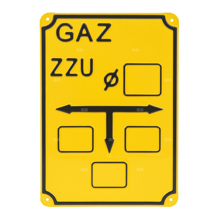 Tabliczka oznaczeniowa z aluminium "ZZU" (zespół zaworowo-upustowy)