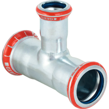 Trójnik GEBERIT Mapress C-Stahl FKM redukcja 90' stal (ocynk) 28 mm x 15 mm x 28 mm MZ