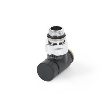 Zawór odcinający kątowy CYLINDER, GZ 1/2"-GZ 24-19, Czarny mat, V30210E9005mat