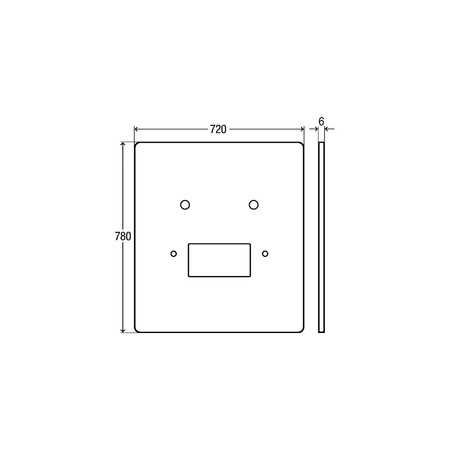 Płytka maskująca VIEGA 857045 szkło l: 780, b: 720, s: 6,  biały