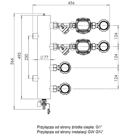 Grupa pompowa AFRISO BPS 900 AP GZ x GW 1'' x 3/4'', z pompą obiegową AFRISO APH 160 15-7/130 mm