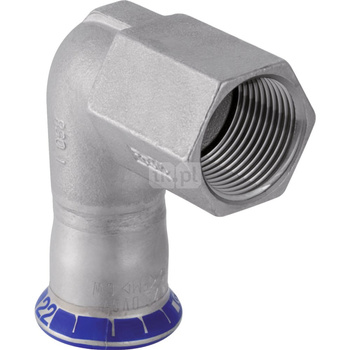 Kolano 90' GEBERIT Mapress Edelstahl przejściowe, stal nierdzewna, 3/4'' x 22 mm (GW x mufa zaprasowywana), (głębokość: 39 mm) z uszczelką