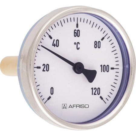 Termometr bimetaliczny AFRISO BiTh E, D302 fi 63 mm 0…120'C tuleja 150 mm połączenie rad