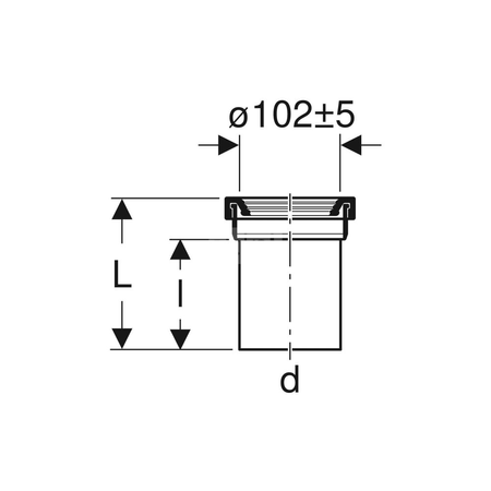 Uszczelka gumowa Geberit: d=80–100mm, d min.=80mm, d maks.=100mm, d1=122mm