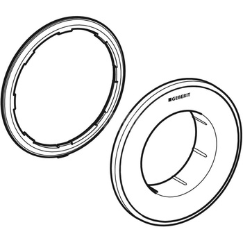 Rozetka Geberit do zdalnego uruchamiania spłukiwania typ 10, okrągły, przycisk podtynkowy: Rozetka: biała, Pierścień ozdobny: pozłacany