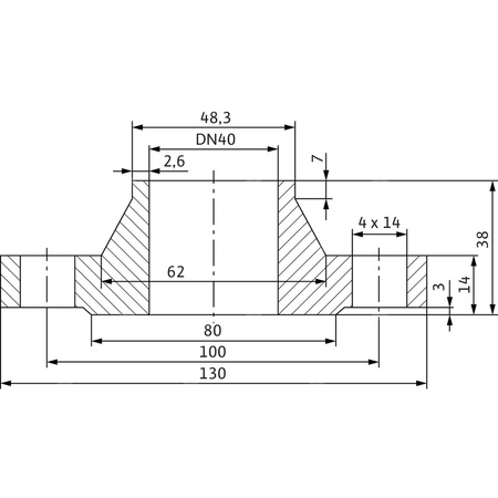 Zestaw przeciwkołnierzy stal nierdzewna, przył. DN 40 dł.130mm szer.130mm WILO