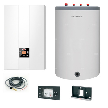 Pakiet - Kocioł gazowy jednofunkcyjny WOLF FGB-24 kondensacyjny wiszący 5.3 - 20.7 kW + Czujnik c.w.u. + RegulatorBM-2 + Zasobnik c.w.uLindo 120L