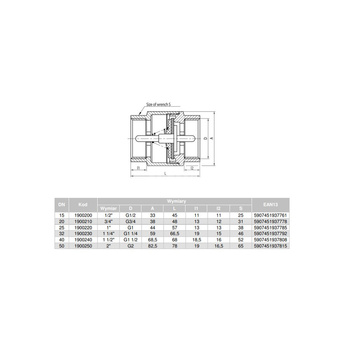 Zawór zwrotny z metalowym trzpieniem TIGER PLUS 1 1/2
