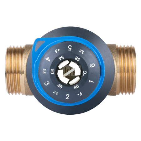 Zawór regulacyjny termostatyczny do wody ciepłej AFRISO ATM 763 mosiądz GZ 1'', DN 20, zakres temp. 35...60'C, Kvs 3.2m3/h, max. 110'C, max. 10bar