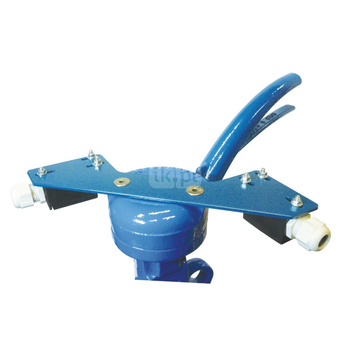 Dźwignia ręczna wykonana z żeliwa sferoidalnego epoksydowanego, 10-cio położeniowa z możliwością założenia blokady wyposażona w 2 wyłączniki krańcowe DN300