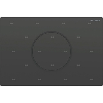 Przycisk uruchamiający Geberit Sigma10 do systemu spłukiwania WC z elektronicznym uruchamianiem spłukiwania, okrągły, z zabezpieczeniem: Płyta: czarny, Pierścień ozdobny: czarny mat
