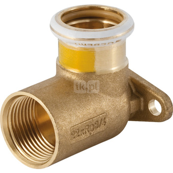 Kolano 90' GEBERIT Mapress Kupfer Gas do gazu, mosiądz, 3/4'' x 22 mm (GW x mufa zaprasowywana)