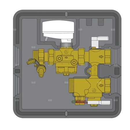 Zestaw przyłączeniowy dla klimakonwektorów ze zwężką Venturiego DN 20 kv=5