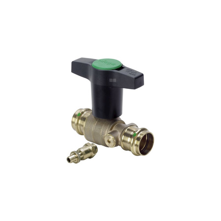 Zawór kulowy VIEGA 22753 brąz, PN16 22 mm zz x zz z­ zaworem spustowym, uchwyt: motylek