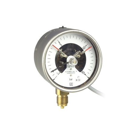 Manometr z rurką Bourdona AFRISO RF kontaktowy magnetyczny MK1 0/10 bar G1/2B radialne fi 100 mm, kl. 1,0%