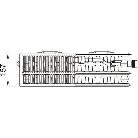 Grzejnik płytowy typ 33 KERMI X2 Plan-Vplus, lewy, z osłoną wym. 505 x 805 mm, kolor biały, moc 1544 W