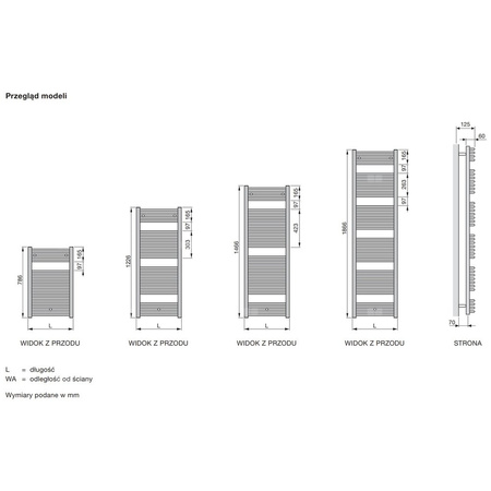 Grzejnik drabinkowy ZEHNDER Virando Bow, wym. 1226 x 493 mm, kolor biały RAL9016, moc 567W
