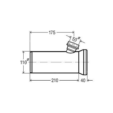 Rura przyłączeniowa przeznaczenie: WC, tworzywo sztuczne, nr wzoru 3815.2 DN1: 100 L: 175 DN2: 50 wykonanie: biały alpejski